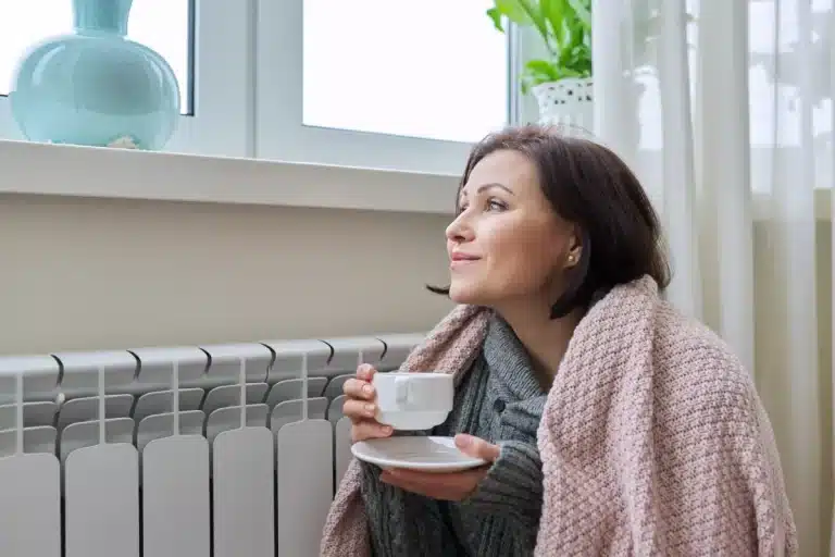 Woman Enjoying Winter Warmth